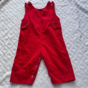 Vintage 90s KMART baby infant red corduroy overalls size 9 months